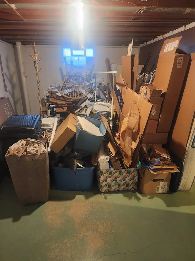 Roll-off dumpster container at job site for 6 Yard Dumpster Rental in South Highpoint